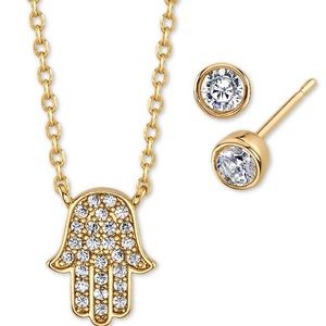 2-pc set  Mini Hansa hand Pendant Necklace